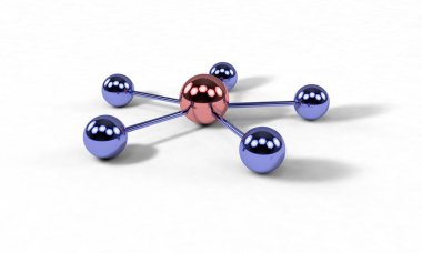 Ağ Internet kavramı, 3D render renkli