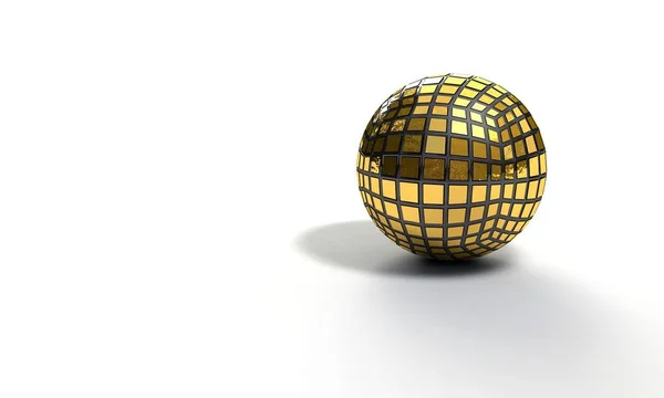 Arrière-plan du modèle sphère or, rendu 3d — Photo