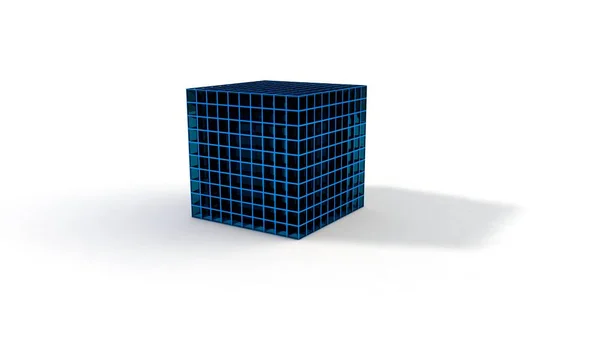 Modelo de cubo abstracto, renderizado 3d aislado — Foto de Stock