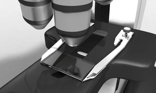 Фон детализации microscope, 3d рендер — стоковое фото