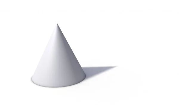 Stożek modelu, na białym tle na biały render 3d — Zdjęcie stockowe