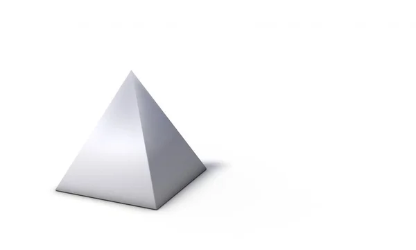 Modello a piramide, isolato sul rendering bianco 3d — Foto Stock