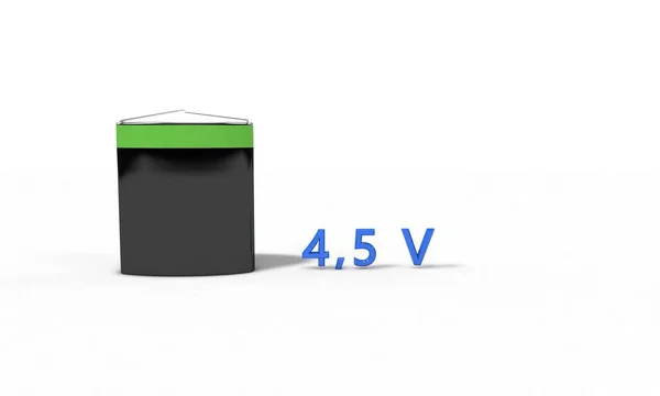 Lista de tamaños de batería 4,5 V, 3d render —  Fotos de Stock