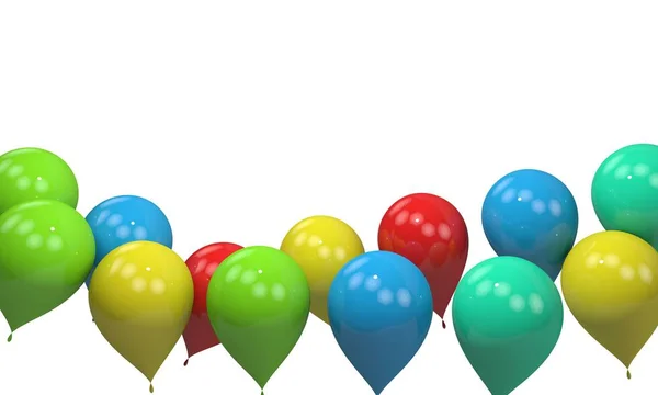 Bakgrund av ballonger ram, 3d render — Stockfoto