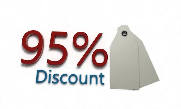 İndirim % 95 beyaz, 3d render