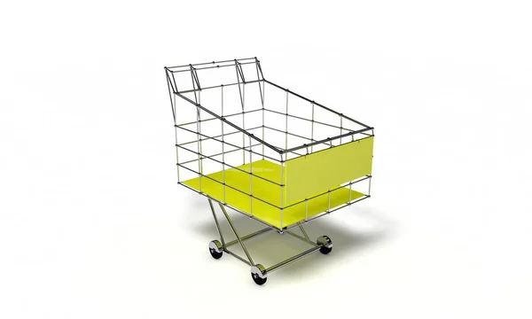 Модель тележки супермаркета, 3D рендеринг — стоковое фото