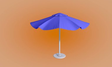 Plaj şemsiyesi, 3d render arka plan