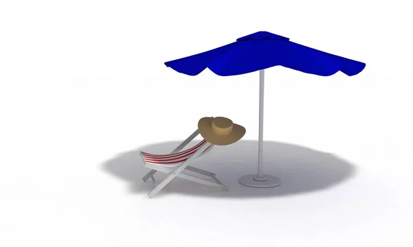 Concepto de playa, 3d render — Foto de Stock