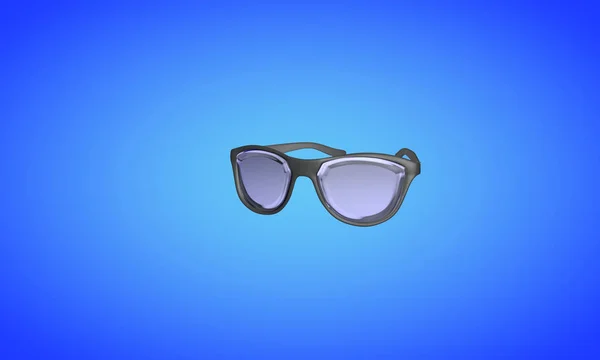 Sonnenbrille auf blau, 3D-Render — Stockfoto