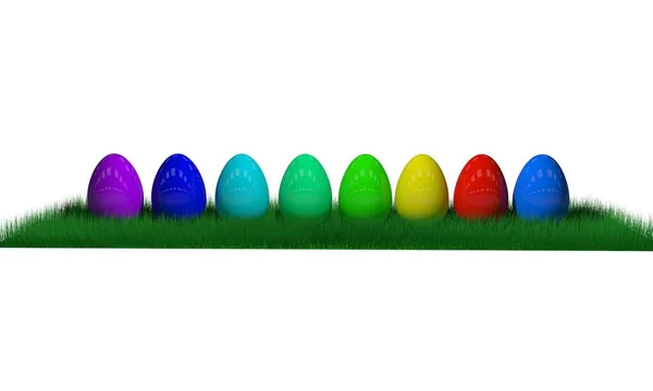 Achtergrond van gekleurde Pasen egss, 3d render — Stockfoto