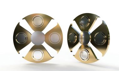 Spinner titanyum, 3d render kıpır