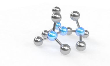 Moleküler yapısı üzerinde beyaz, 3d render