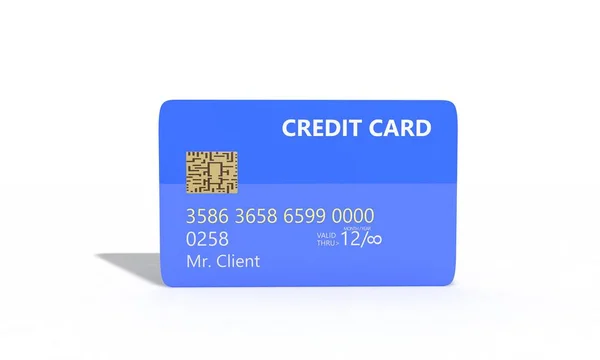 Tarjeta de crédito en blanco, 3d render — Foto de Stock