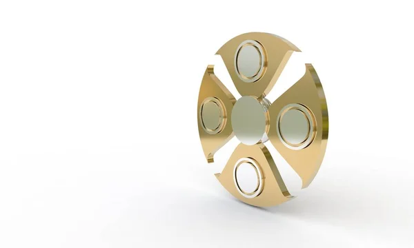 Rastlösa spinner titaniumon vit, 3d render — Stockfoto