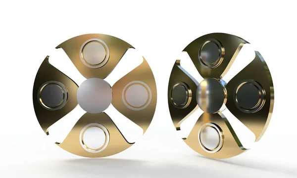 Fidget spinner titanio, 3d render — Foto de Stock