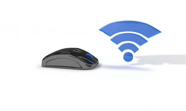 Wireless mouse of background, 3d render — Stock Photo, Image