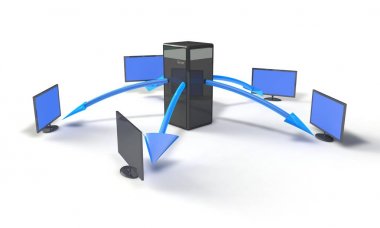 Internet ağ arka plan, 3d render