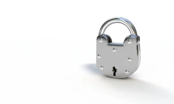 Lock on the white, 3d render — Stock Photo, Image