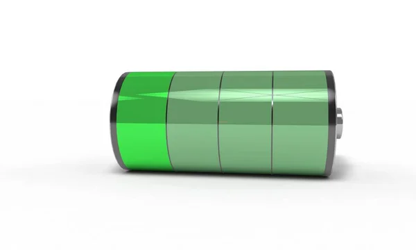 Bateria recarregável fraca, renderização 3d — Fotografia de Stock