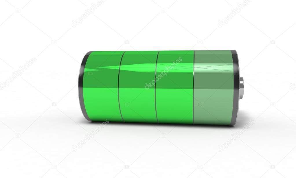 Rechargeable battery high, 3d render
