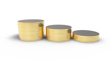 Altın beyaz, 3d render