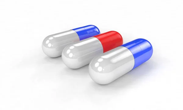 Concepto de píldoras seleccionadas, 3d render — Foto de Stock