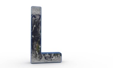 Dünya L harfi arka plan kağıtları, 3d render kaplama