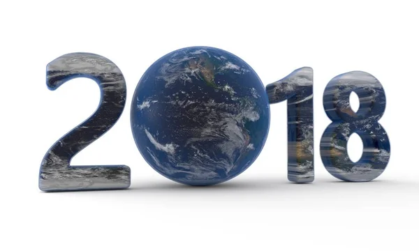 Neues Jahr und Welt-Konzept Hintergrund, 3D-Rendering — Stockfoto