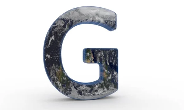 Wereld verguld letter G achtergrondnota, 3D-rendering — Stockfoto