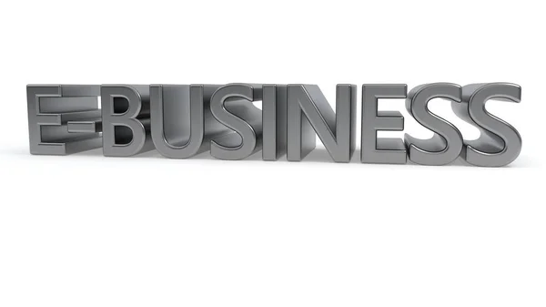 Texte e-business sur fond blanc, rendu 3d — Photo