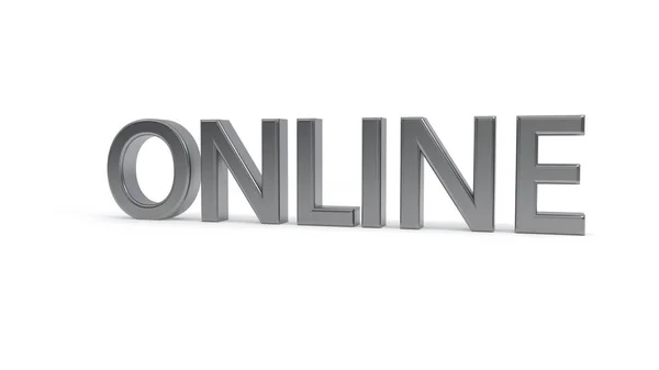 Beyaz bir arka planda 3d render online metin