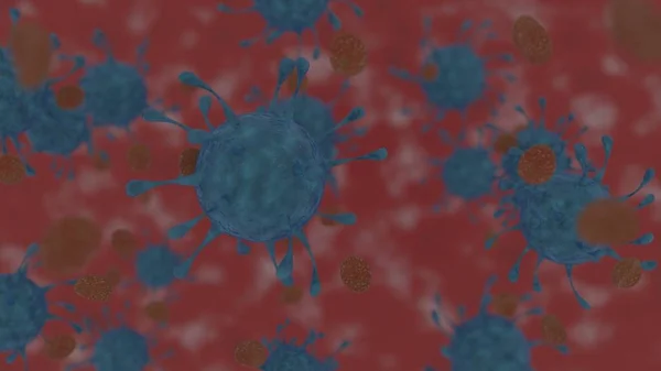 Virussen zijn aangetroffen in het bloed en antibacteriële, 3D-rendering — Stockfoto