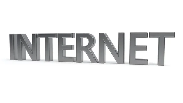 Beyaz bir arka planda 3d render Internet metin