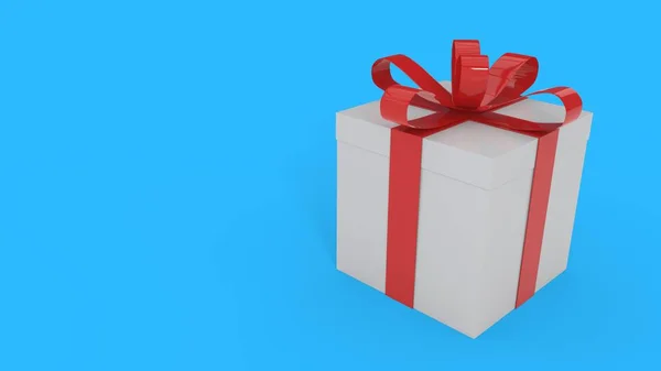 Подарунковий пакет на синьому фоні, 3d рендеринг — стокове фото
