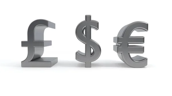 Pengar symboler text på en vit bakgrund, 3d-rendering Stockbild