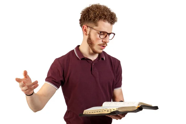 Young teacher preaching — Stock Photo, Image