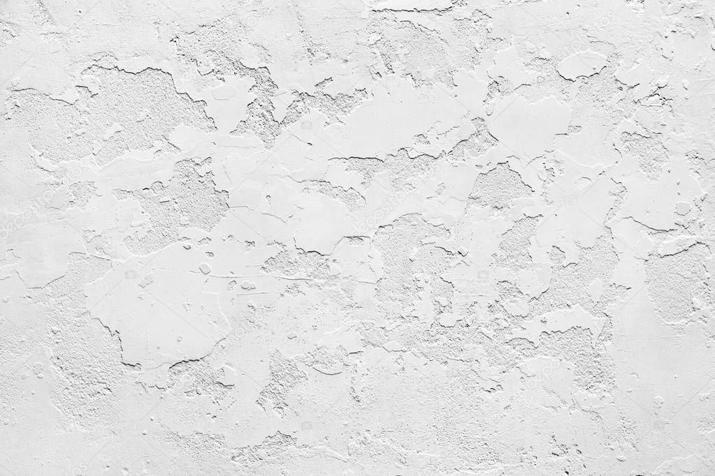 White gypsum rusty wall