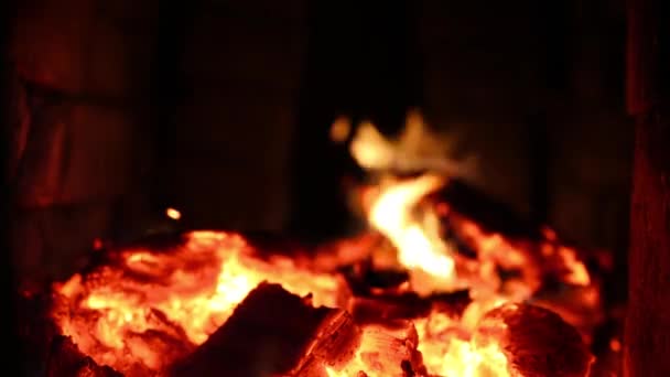 Hořící uhlí na grilu — Stock video