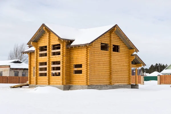 Grumes structure de la maison bâtiment en bois — Photo