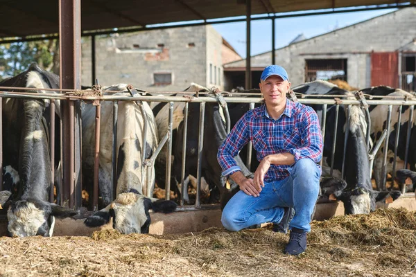 Portrait of a man on livestock ranches. — Stock Photo, Image