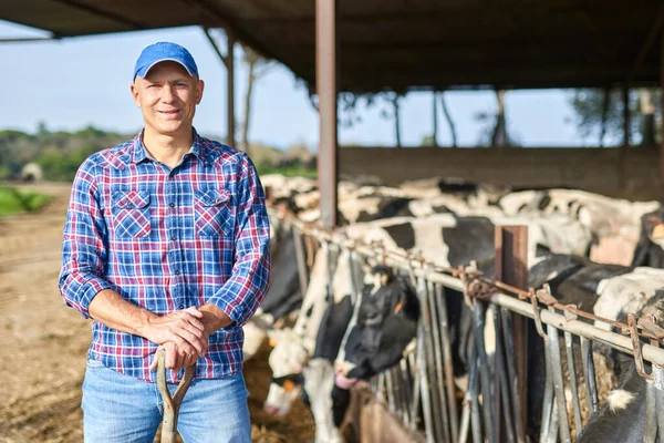 Porträtt av en man på boskap rancher. — Stockfoto
