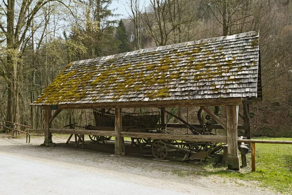 Austriackie Muzeum na świeżym powietrzu Stuebing Graz: Cart szopa, Semriach — Zdjęcie stockowe