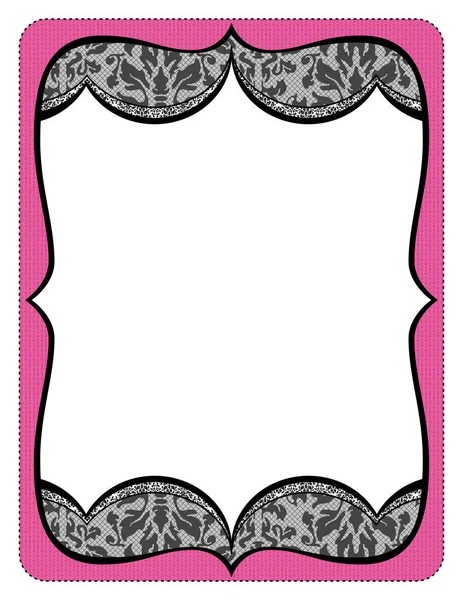 Fancy pink frame printout with black lace