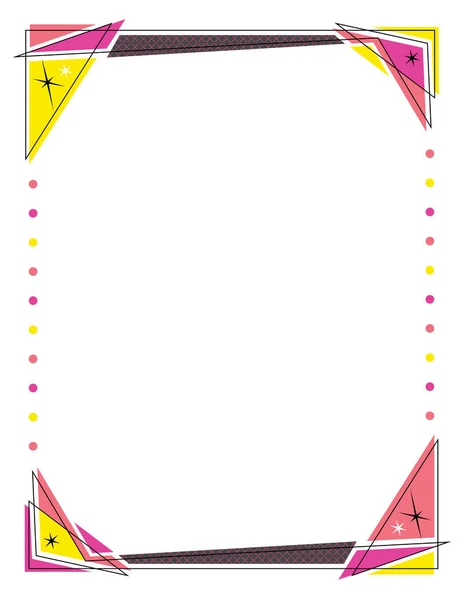 Ретро рамка з трикутниками і круговими вогнями — стоковий вектор