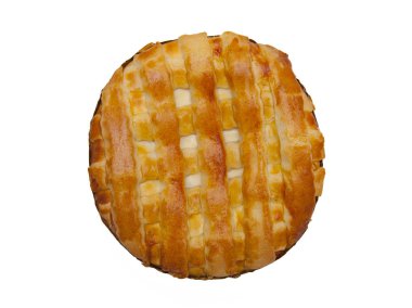 peynirli kek üzerine beyaz izole 