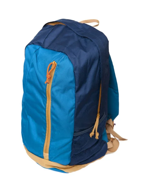 Blauer Rucksack isoliert auf weißem Grund — Stockfoto