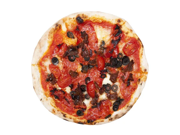 Pizza geïsoleerd op de witte — Stockfoto