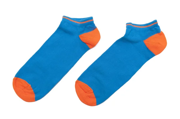 Kleurrijke sokken geïsoleerd op de witte achtergrond — Stockfoto