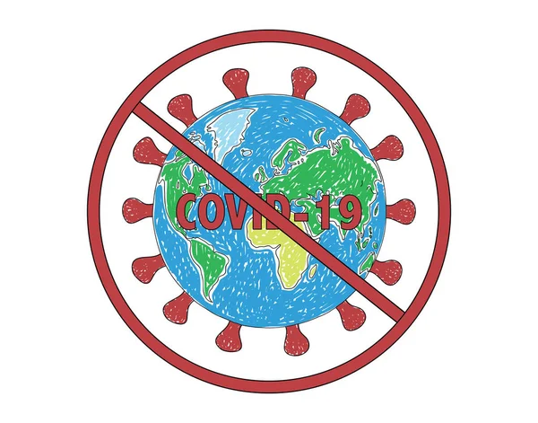 Stop Pandemic Coronavirus Covid Vector Illustration — Stock Vector