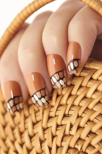 Straw twisted manicure. — Stock Photo, Image